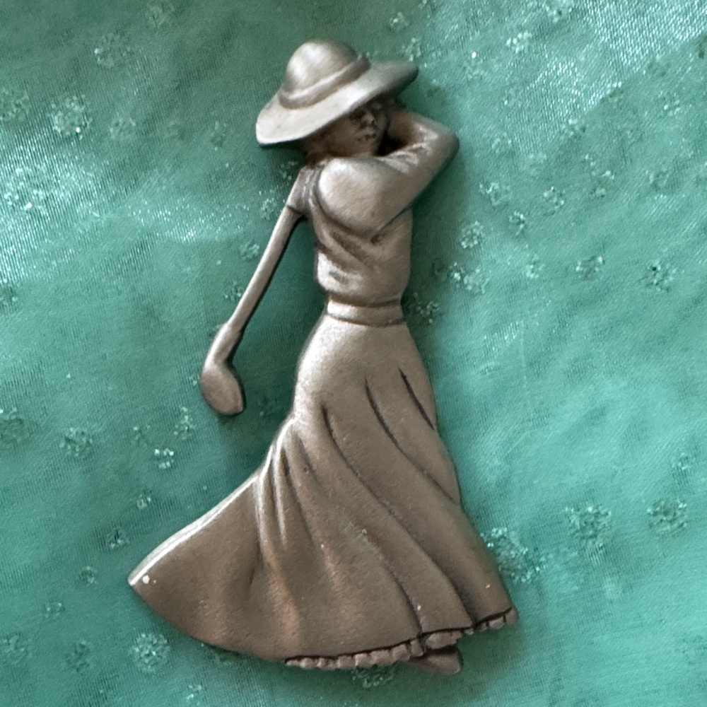 Sale 3 For $20 Pewter Woman Golfer Brooch Made By FORT